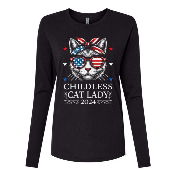 Childless Cat Lady Ladies For Kamala Harris Voting Kamala Womens Cotton Relaxed Long Sleeve T-Shirt