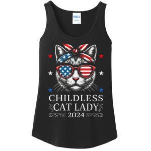 Childless Cat Lady Ladies For Kamala Harris Voting Kamala Ladies Essential Tank