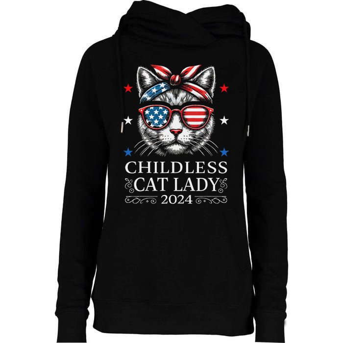 Childless Cat Lady Ladies For Kamala Harris Voting Kamala Womens Funnel Neck Pullover Hood