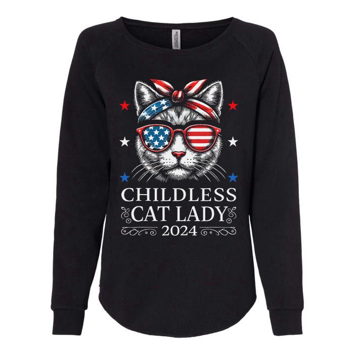 Childless Cat Lady Ladies For Kamala Harris Voting Kamala Womens California Wash Sweatshirt