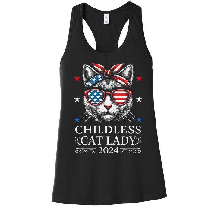 Childless Cat Lady Ladies For Kamala Harris Voting Kamala Women's Racerback Tank