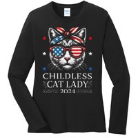 Childless Cat Lady Ladies For Kamala Harris Voting Kamala Ladies Long Sleeve Shirt