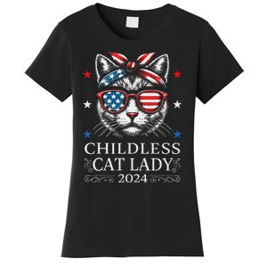 Childless Cat Lady Ladies For Kamala Harris Voting Kamala Women's T-Shirt