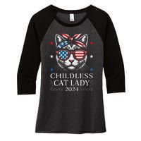 Childless Cat Lady Ladies For Kamala Harris Voting Kamala Women's Tri-Blend 3/4-Sleeve Raglan Shirt