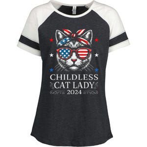 Childless Cat Lady Ladies For Kamala Harris Voting Kamala Enza Ladies Jersey Colorblock Tee