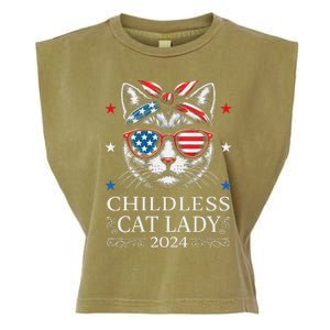 Childless Cat Lady Ladies For Kamala Harris Voting Kamala Garment-Dyed Women's Muscle Tee