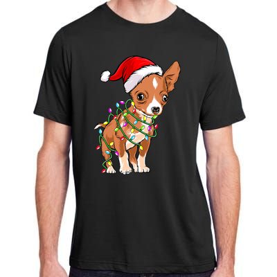 Chihuahua Christmas Lights Gift Funny Xmas Dog Lover Adult ChromaSoft Performance T-Shirt