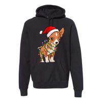 Chihuahua Christmas Lights Gift Funny Xmas Dog Lover Premium Hoodie