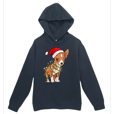 Chihuahua Christmas Lights Gift Funny Xmas Dog Lover Urban Pullover Hoodie