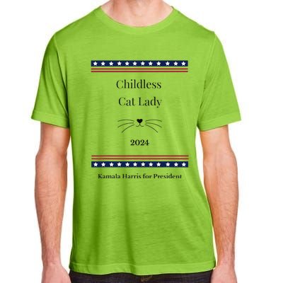 Childless Cat Lady Political Whiskers Kamila Harris Adult ChromaSoft Performance T-Shirt