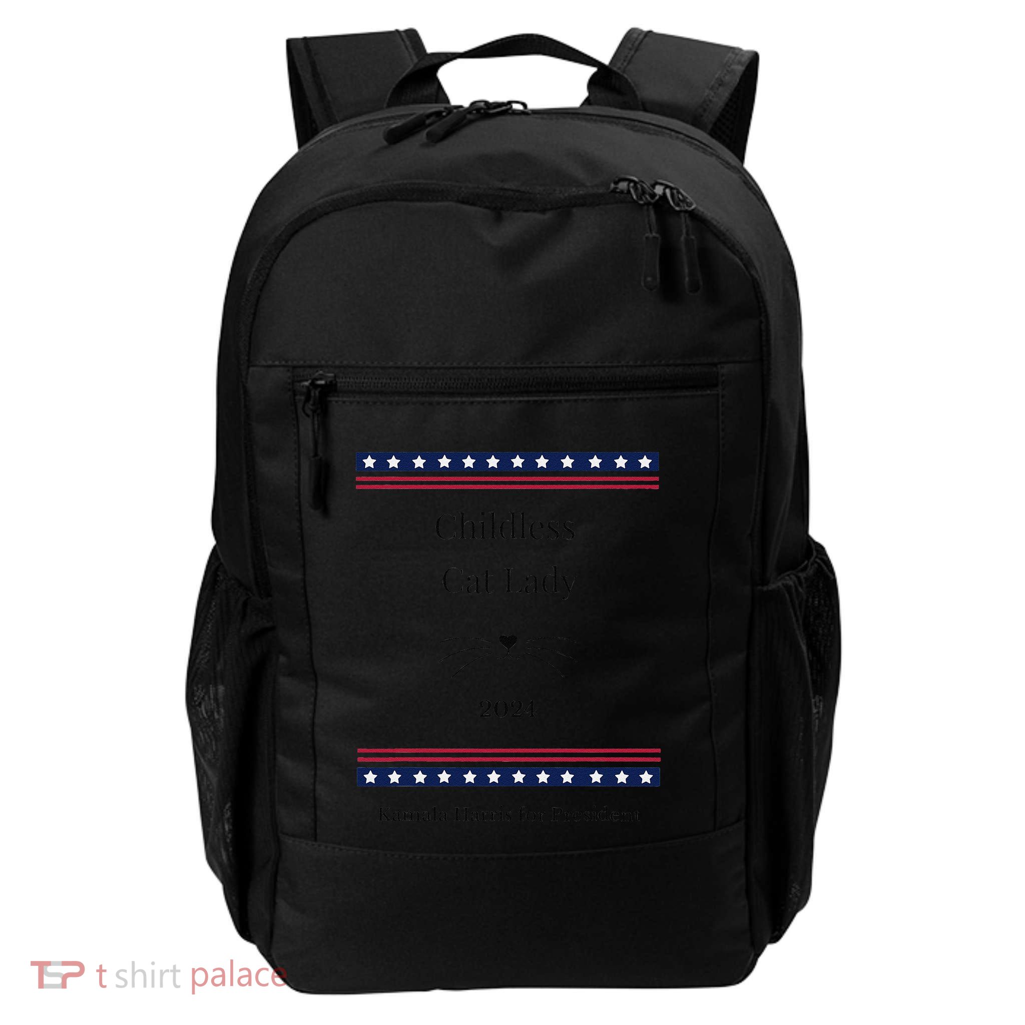Childless Cat Lady Political Whiskers Kamila Harris Daily Commute Backpack