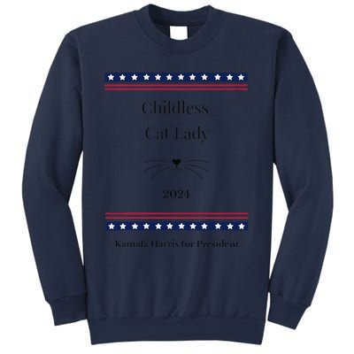 Childless Cat Lady Political Whiskers Kamila Harris Sweatshirt