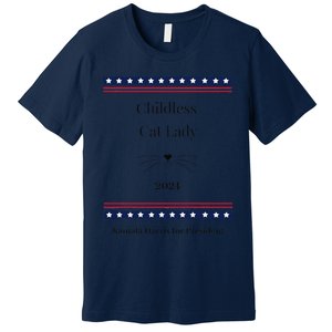 Childless Cat Lady Political Whiskers Kamila Harris Premium T-Shirt