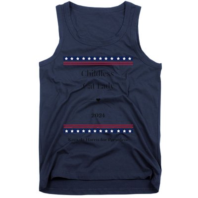 Childless Cat Lady Political Whiskers Kamila Harris Tank Top