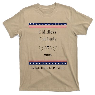 Childless Cat Lady Political Whiskers Kamila Harris T-Shirt