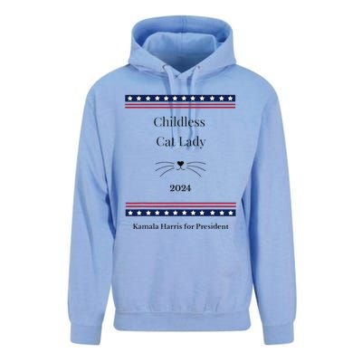 Childless Cat Lady Political Whiskers Kamila Harris Unisex Surf Hoodie