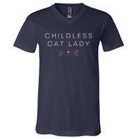 Childless Cat Lady Cute Voting Election 2024 Cat Lovers Kamala Harris 2024 V-Neck T-Shirt