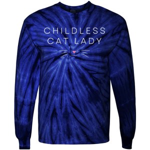 Childless Cat Lady Cute Voting Election 2024 Cat Lovers Kamala Harris 2024 Tie-Dye Long Sleeve Shirt