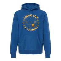 Camping Crew Let's Go Camping Vintage Camper Road Trip Gift Premium Hoodie