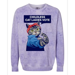 Childless Cat Ladies Vote Kamala Harris 2024 For President Kamala Harris 2024 Colorblast Crewneck Sweatshirt