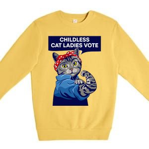 Childless Cat Ladies Vote Kamala Harris 2024 For President Kamala Harris 2024 Premium Crewneck Sweatshirt