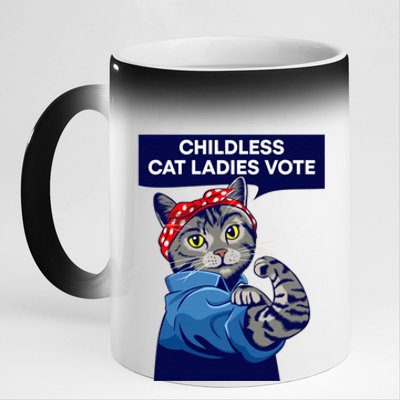 Childless Cat Ladies Vote Kamala Harris 2024 For President Kamala Harris 2024 11oz Black Color Changing Mug