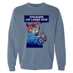 Childless Cat Ladies Vote Kamala Harris 2024 For President Kamala Harris 2024 Garment-Dyed Sweatshirt