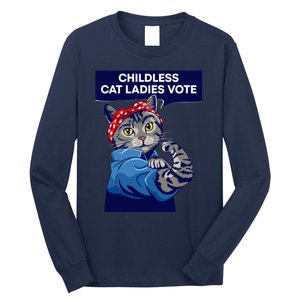 Childless Cat Ladies Vote Kamala Harris 2024 For President Kamala Harris 2024 Long Sleeve Shirt