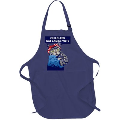 Childless Cat Ladies Vote Kamala Harris 2024 For President Kamala Harris 2024 Full-Length Apron With Pockets