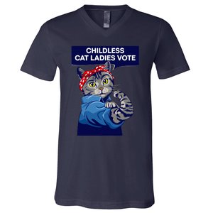 Childless Cat Ladies Vote Kamala Harris 2024 For President Kamala Harris 2024 V-Neck T-Shirt