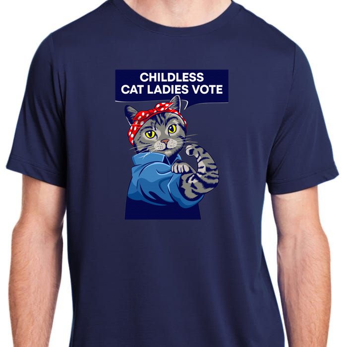 Childless Cat Ladies Vote Kamala Harris 2024 For President Kamala Harris 2024 Adult ChromaSoft Performance T-Shirt