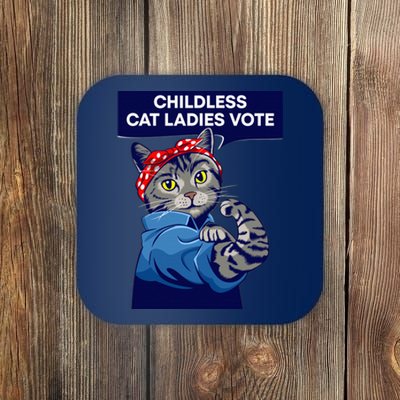 Childless Cat Ladies Vote Kamala Harris 2024 For President Kamala Harris 2024 Coaster