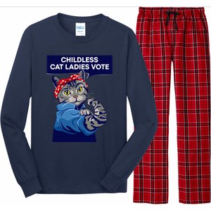 Childless Cat Ladies Vote Kamala Harris 2024 For President Kamala Harris 2024 Long Sleeve Pajama Set