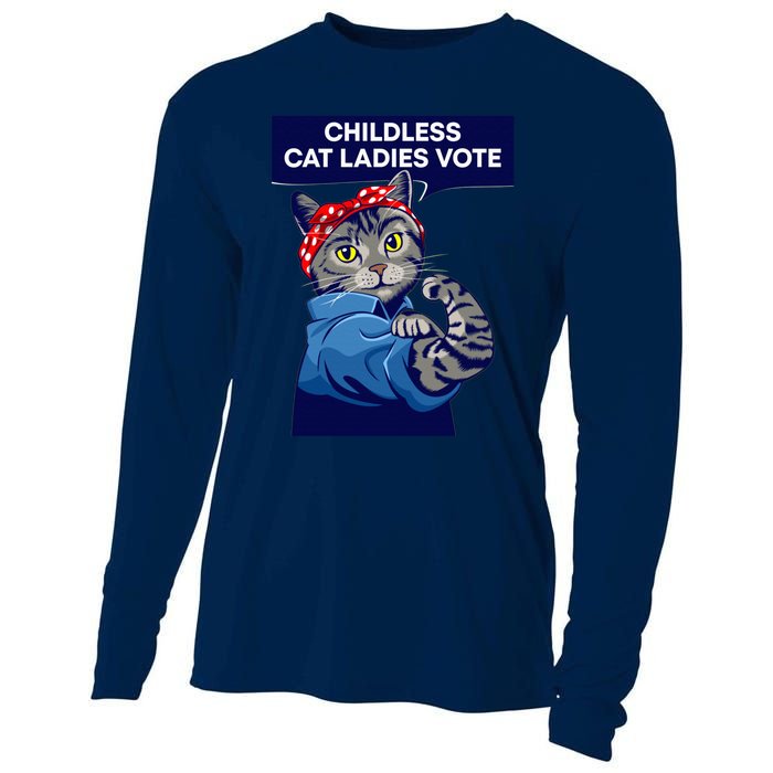 Childless Cat Ladies Vote Kamala Harris 2024 For President Kamala Harris 2024 Cooling Performance Long Sleeve Crew