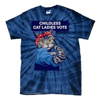 Childless Cat Ladies Vote Kamala Harris 2024 For President Kamala Harris 2024 Tie-Dye T-Shirt