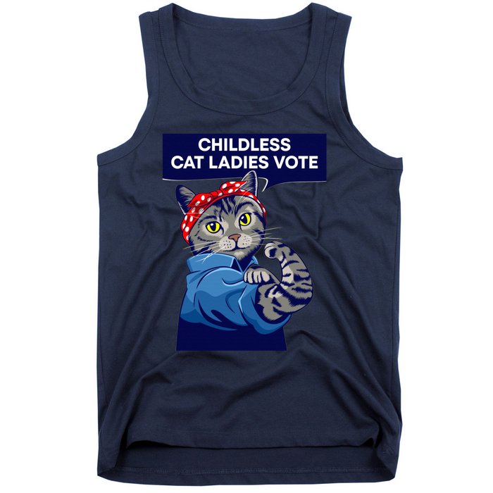 Childless Cat Ladies Vote Kamala Harris 2024 For President Kamala Harris 2024 Tank Top