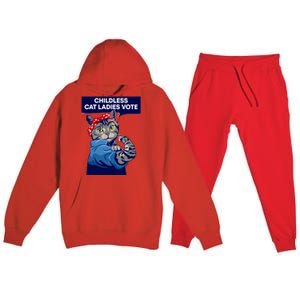 Childless Cat Ladies Vote Kamala Harris 2024 For President Kamala Harris 2024 Premium Hooded Sweatsuit Set