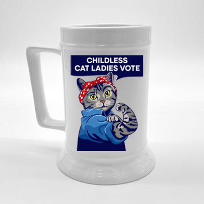 Childless Cat Ladies Vote Kamala Harris 2024 For President Kamala Harris 2024 Beer Stein