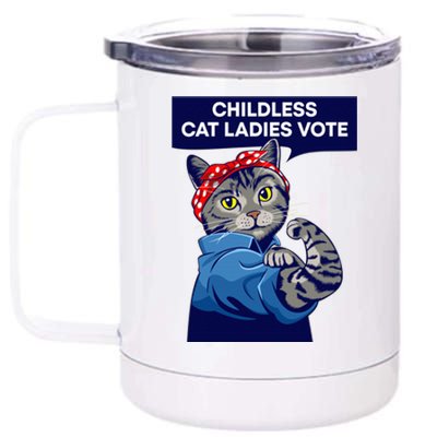 Childless Cat Ladies Vote Kamala Harris 2024 For President Kamala Harris 2024 12 oz Stainless Steel Tumbler Cup