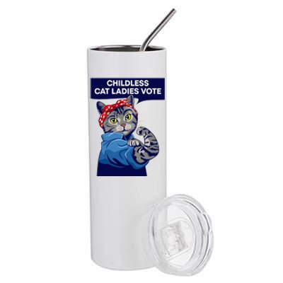 Childless Cat Ladies Vote Kamala Harris 2024 For President Kamala Harris 2024 Stainless Steel Tumbler