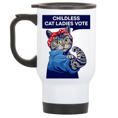 Childless Cat Ladies Vote Kamala Harris 2024 For President Kamala Harris 2024 Stainless Steel Travel Mug