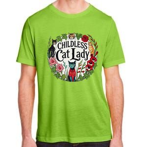 Childless Cat Lady Illustration Adult ChromaSoft Performance T-Shirt