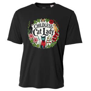 Childless Cat Lady Illustration Cooling Performance Crew T-Shirt