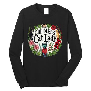 Childless Cat Lady Illustration Long Sleeve Shirt