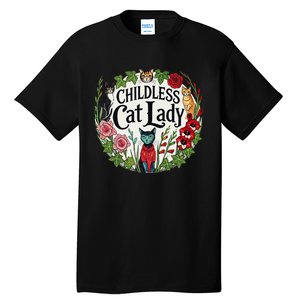 Childless Cat Lady Illustration Tall T-Shirt