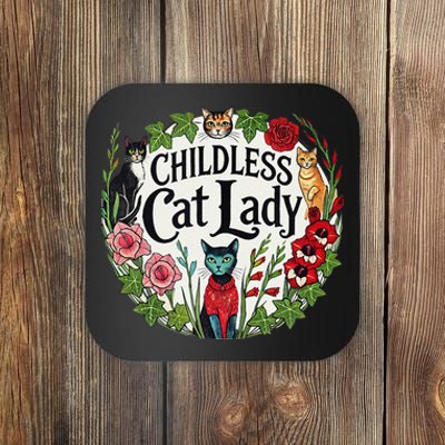 Childless Cat Lady Illustration Coaster