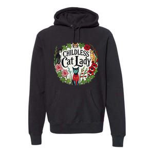 Childless Cat Lady Illustration Premium Hoodie