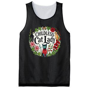 Childless Cat Lady Illustration Mesh Reversible Basketball Jersey Tank