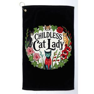 Childless Cat Lady Illustration Platinum Collection Golf Towel