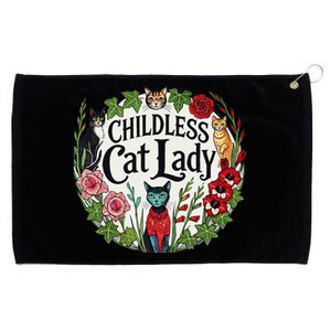 Childless Cat Lady Illustration Grommeted Golf Towel